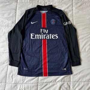 ‘15 Nike Paris Saint-Germain Long Sleeve Home Jersey